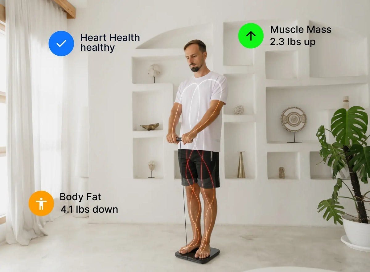 Hume Pod app trend chart tracking weekly body composition movement over time